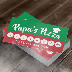 Tarjeta De Fidelización Pizza Pasta Restaurant Loyalty Punch