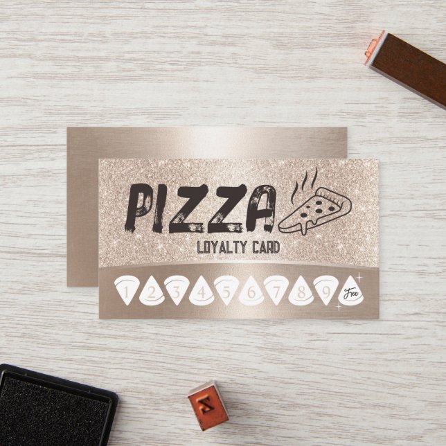 Tarjeta De Fidelización Pizza Pasta Restaurant Moderno Golpe de Lealtad de (Anverso/Reverso In Situ)