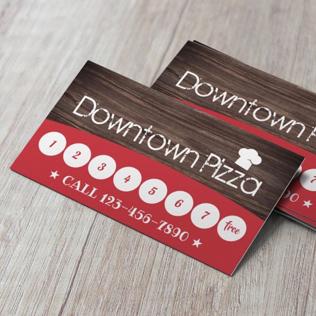 Tarjeta De Fidelización Pizza Pasta Restaurant Rústica Lealtad De Madera (Subido por el creador)