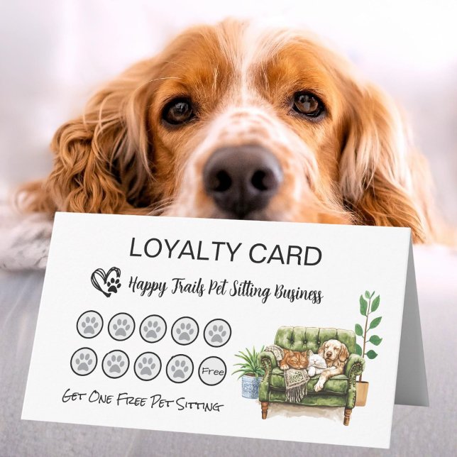 Tarjeta de fidelización plegada (loyalty card for pet sitter)