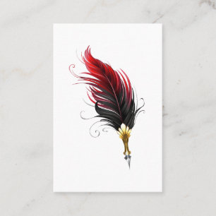 Tarjeta De Fidelización Pluma de plumas rojas con nido de oro