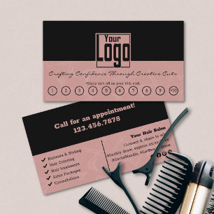 Tarjeta De Fidelización Premios con el logotipo del Salón del Pelo Negro y