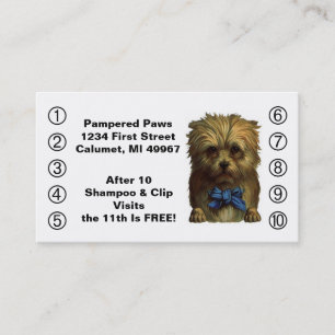Tarjeta De Fidelización Preparación retra del perro de perrito del mascot
