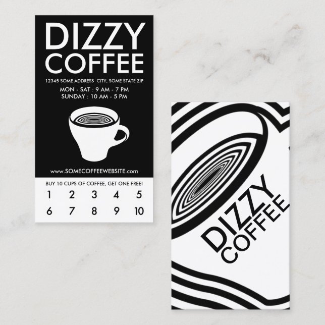 Tarjeta De Fidelización programa de fidelidad de café mareado (Anverso / Reverso)