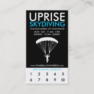 Tarjeta De Fidelización programa de recompensas para el skydiving