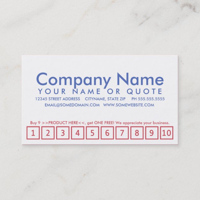 Tarjeta De Fidelización programa estadounidense de lealtad a bokeh (Anverso)