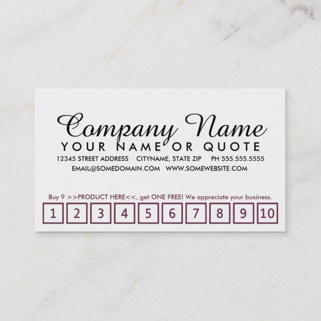 Tarjeta De Fidelización programa rosado de la lealtad del pergamino (Anverso)