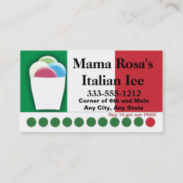 Tarjeta De Fidelización Proveedor italiano de hielo o tienda con colores d