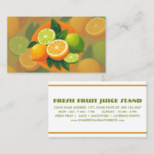 Tarjeta De Fidelización puesto de jugo de frutas de limones y limas