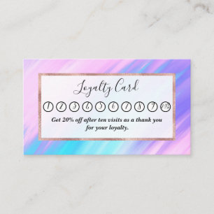Tarjeta De Fidelización Pulseras de pintura rosa azul morado giratorio mod