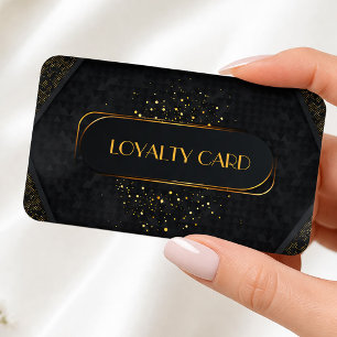 Tarjeta De Fidelización Punch Elegante Recompensa para Clientes Negro y Do