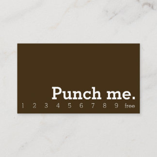 Tarjeta De Fidelización Punch Me Simple Dark Loyalty Coffee Punch-Card