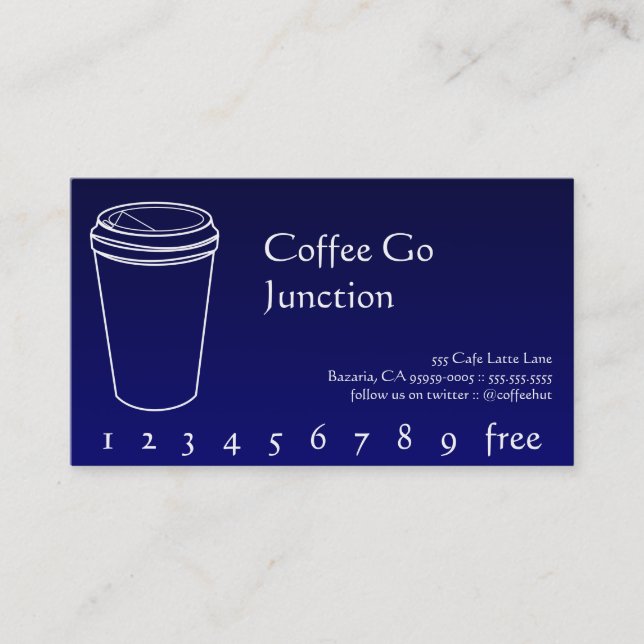 Tarjeta De Fidelización Puntuación de bebida de café / Gradiente de tarjet (Anverso)