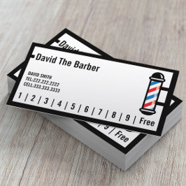 Tarjeta De Fidelización Puntuación de fidelidad de borde simple de barber 
