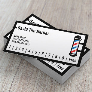 Tarjeta De Fidelización Puntuación de fidelidad de borde simple de barber