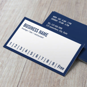 Tarjeta De Fidelización Puntuación de lealtad del bar marco azul de la ma
