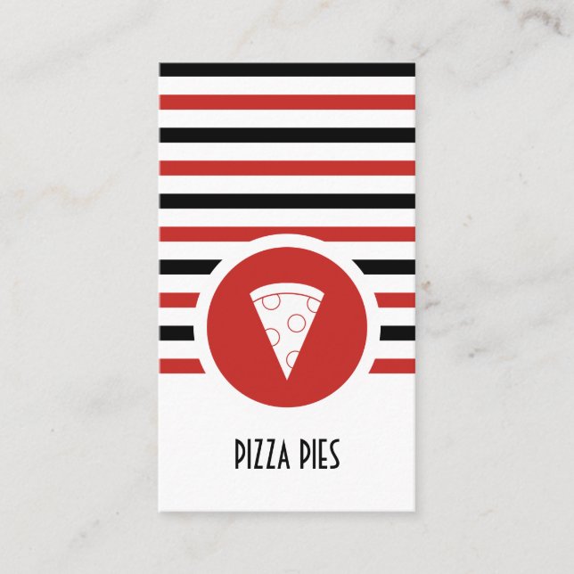 Tarjeta De Fidelización Puntuación de lealtad en rayas de Moda pizza Slice (Anverso)
