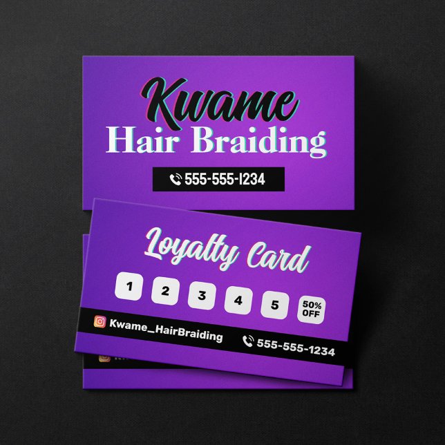 Tarjeta De Fidelización Purple African Hair Braike Service (Subido por el creador)