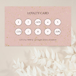 Tarjeta De Fidelización Purpurina de oro rosa elegante Nail Salon Manicuri