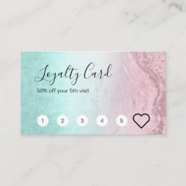 Tarjeta De Fidelización Purpurina de oro rosa moderno y artista de maquill