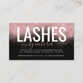 Tarjeta De Fidelización Purpurina de oro Rosa Técnico de pestañas rosadas 