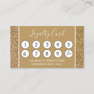 Tarjeta De Fidelización Purpurina de oro y Puntuación de Lealtad Sparkle G