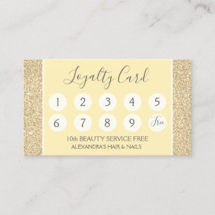 Tarjeta De Fidelización Purpurina de oro y Puntuación de Lealtad Sparkle G