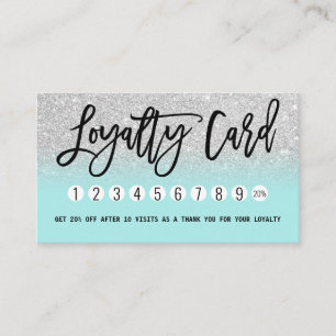 Tarjeta De Fidelización Purpurina de plata de Moda glamorosa moderno