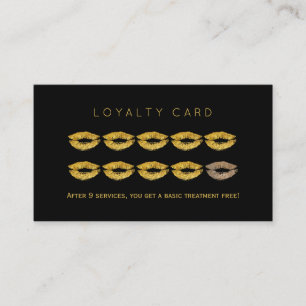 Tarjeta De Fidelización Purpurina dorado labra lealtad de artista de maqui