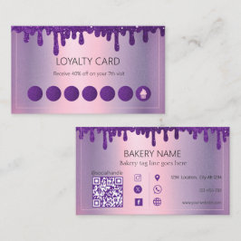 Tarjeta De Fidelización Purpurina Drip Púrpura Pastelería