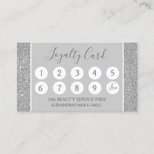 Tarjeta De Fidelización Purpurina plateado y puntito de fidelidad Sparkle