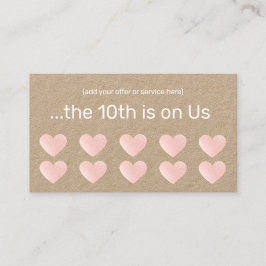 Tarjeta De Fidelización Purpurina Rosa Corazón 10 Salon Punch Lealtad del 