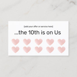 Tarjeta De Fidelización Purpurina Rosa White 10 Punch Salon Lealtad del Cl