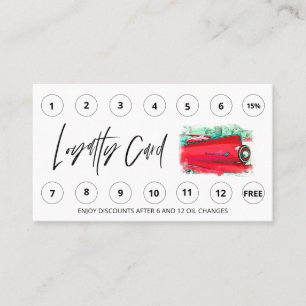 Tarjeta De Fidelización *~* QR Auto Lube Car Wash LOGO Rewards Gracias