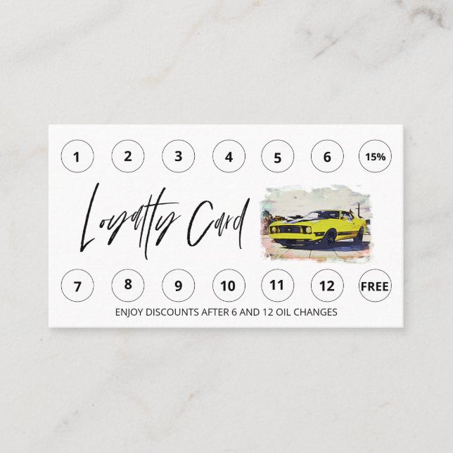 Tarjeta De Fidelización *~* QR Lube Car Wash - LOGO Auto Gracias recompens (Anverso)