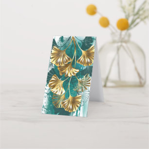 Tarjeta De Fidelización Rama con hojas doradas Ginko Biloba