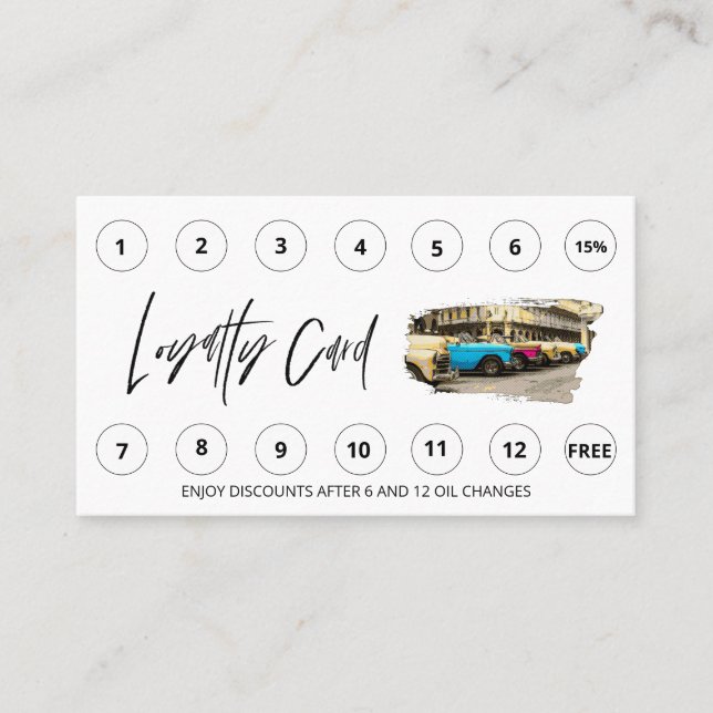 Tarjeta De Fidelización *~* Recompensa QR Lube Car Wash - LOGO Auto Gracia (Anverso)