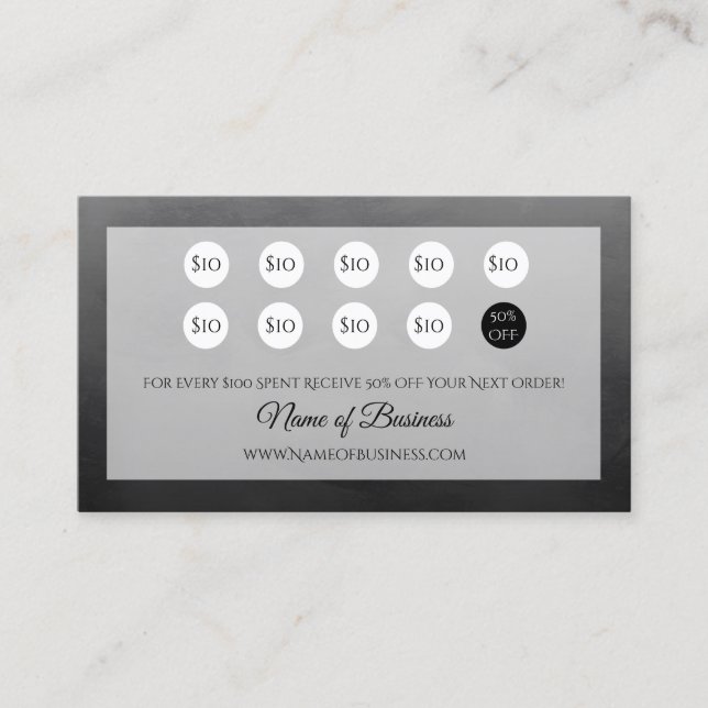 Tarjeta De Fidelización Recompensas profesionales simples de fidelidad al  (Anverso)