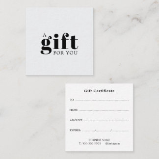 Tarjeta De Fidelización Regalo de Negocios Simple y Elegante