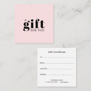 Tarjeta De Fidelización Regalo de Negocios Simple y Elegante
