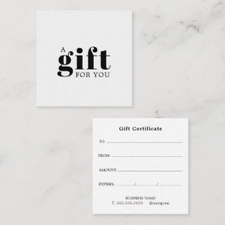 Tarjeta De Fidelización Regalo de Negocios Simple y Elegante