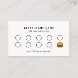 Tarjeta De Fidelización Restaurante de hamburguesas lindas