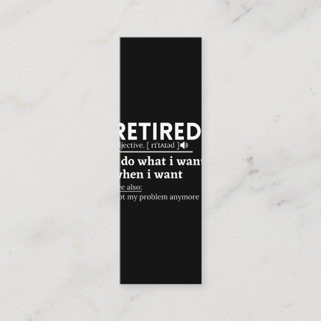 Tarjeta De Fidelización retired definition, funny retirement, retired (Anverso)