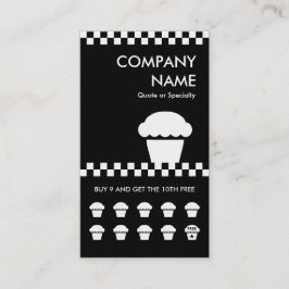 Tarjeta De Fidelización retro cupcake checks punchcard