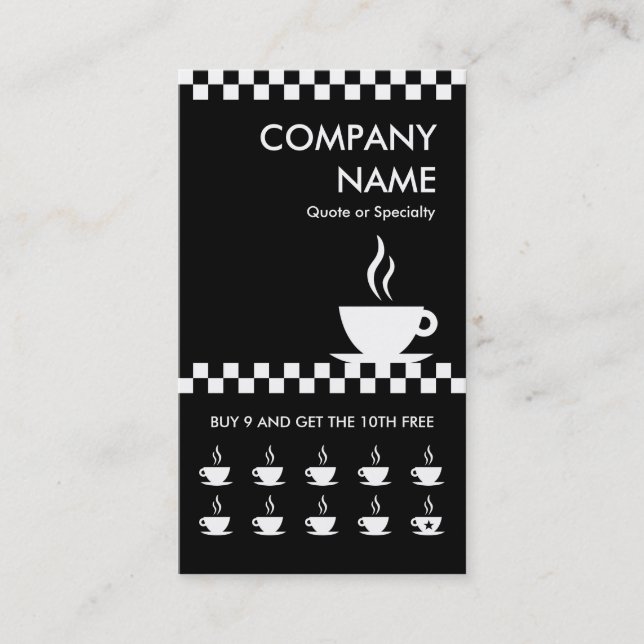 Tarjeta De Fidelización retro damas de café punchcard (Anverso)