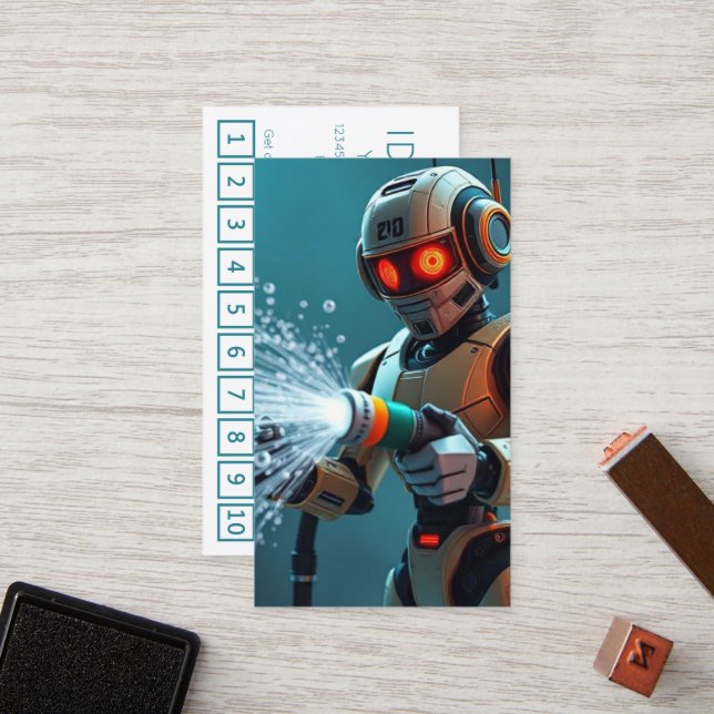 Tarjeta De Fidelización ROBOT WASH customer loyalty punch card (Anverso/Reverso In Situ)