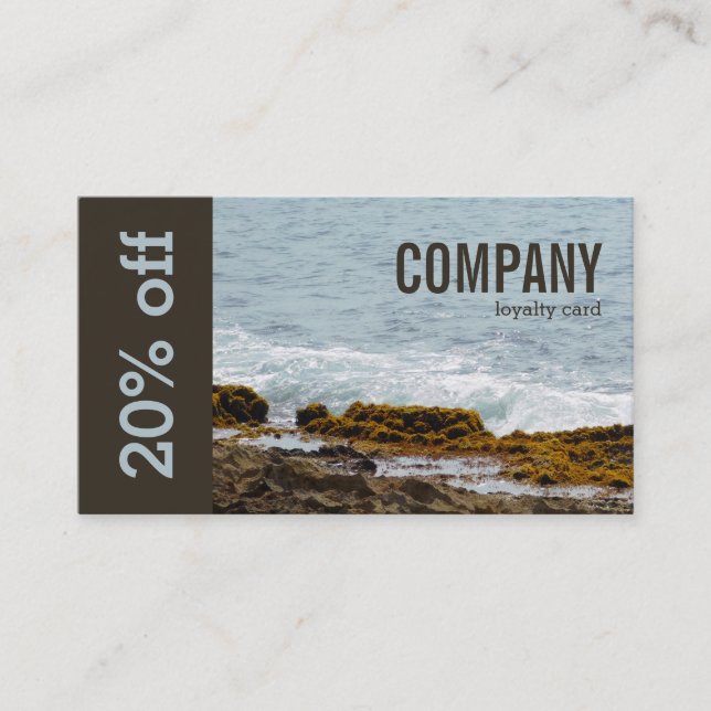 Tarjeta De Fidelización Rocas Costeras y Oleaje: Lealtad: Cliente (Anverso)