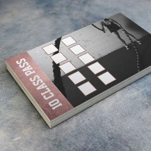 Tarjeta De Fidelización Rosa Chica de oro Fitness 10 Clase Lealtad de paso