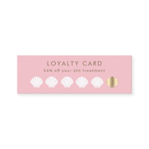 tarjeta de fidelización rosa de la concha dorada