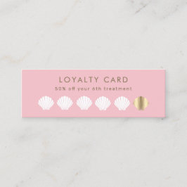 tarjeta de fidelización rosa de la concha dorada